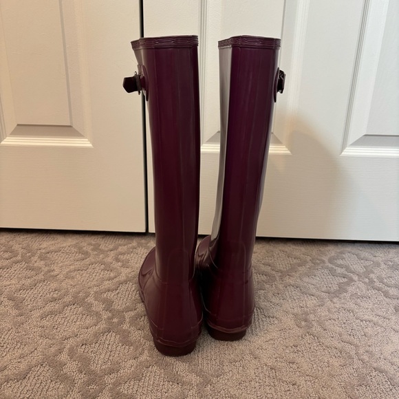 Hunter Women's Original Tall Gloss Rain Boots Adjustable Rumbling Red size 10 - Picture 6 of 14